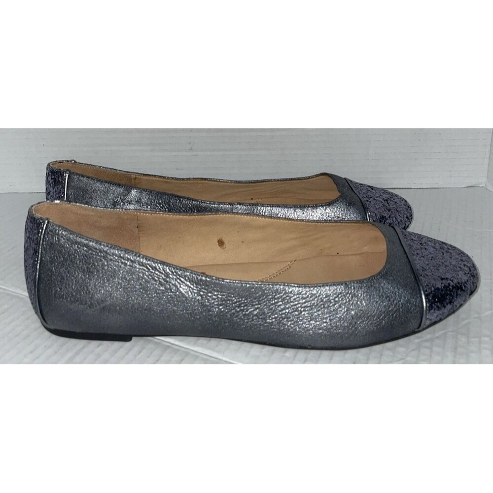 Kenneth Cole Flats Women’s 11‎ Gray Faux Leather Ballet Sparkle Slip-On Shoes